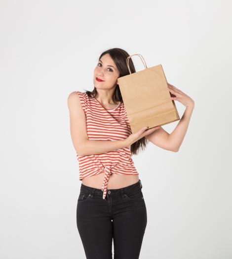 Bolsa kraft 25x31x11 Papel reciclado. Made In Spain